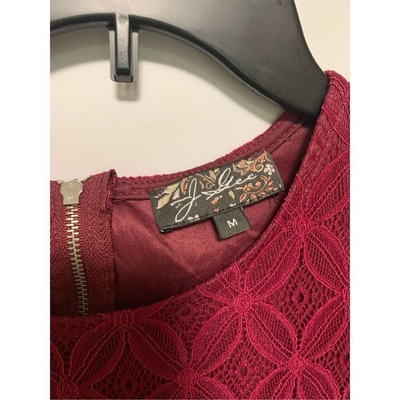 J. Gee Women's Floral Lace A Line Dress Red Size Medium - Picture 3 of 7